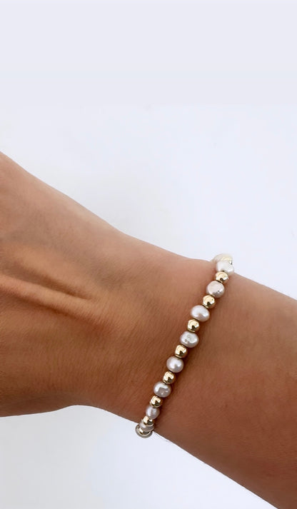 Bracelet Grey Pearl