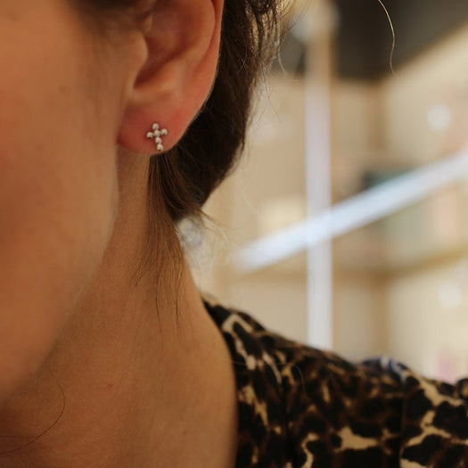 Boucles d’oreilles Ruby Croix